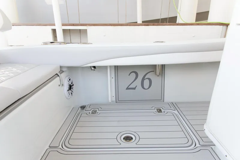 Slide: The Image of 2023 Yellowfin 26 Hybrid boat interior with sleek design and modern features. - 10