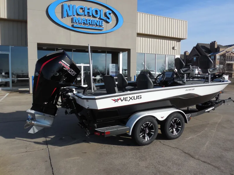 Slide: The Image of 2025 Vexus AVX1985S boat at Nichols Marine dealership. - 3