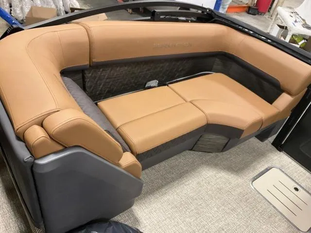 Slide: The Image of 2025 Bennington M Quad Bench 26 MFB with tan upholstery and modern design. - 4