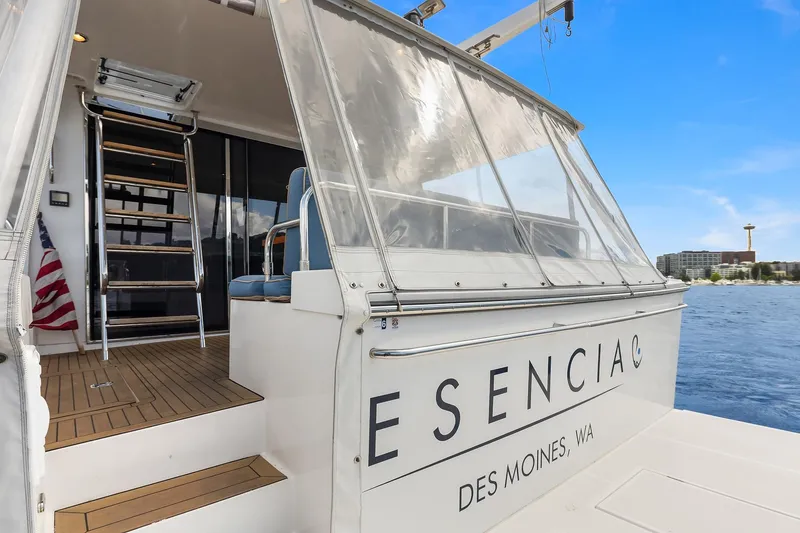 Slide: The Image of 2003 Pacific Mariner Pilothouse yacht "Esencia" docked in Des Moines, WA. - 2