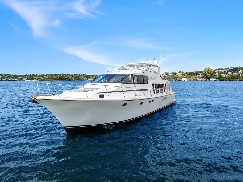 Slide: The Image of 2003 Pacific Mariner Pilothouse yacht cruising on a sunny day. - 46