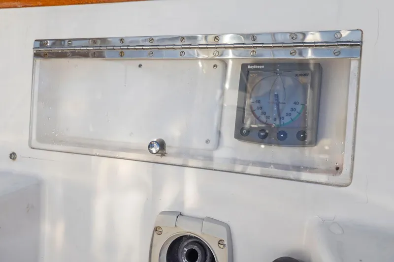 Slide: The Image of Control panel of 1987 Hinckley Sou'wester 42 sailboat with navigation instruments. - 20