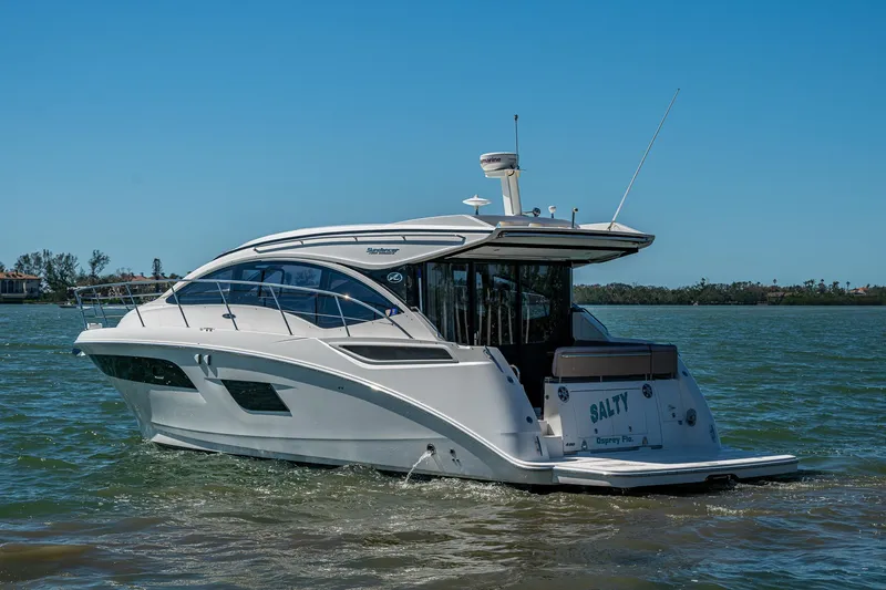 Slide: The Image of 2017 Sea Ray Sundancer 400 yacht cruising on a sunny day. - 3