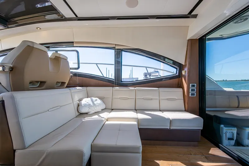 Slide: The Image of Luxurious interior of 2017 Sea Ray Sundancer 400 yacht with plush seating. - 32