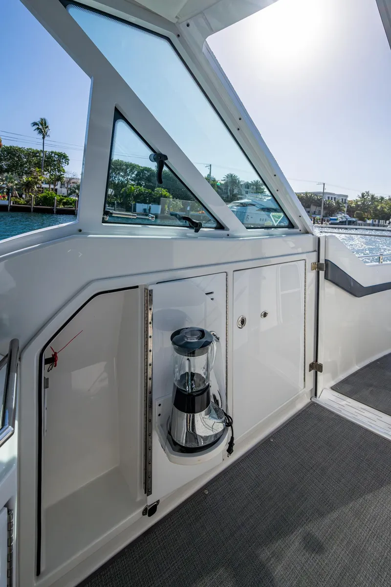 Slide: The Image of 2021 Formula 380 Super Sport Crossover OB interior with sleek design and modern features. - 30