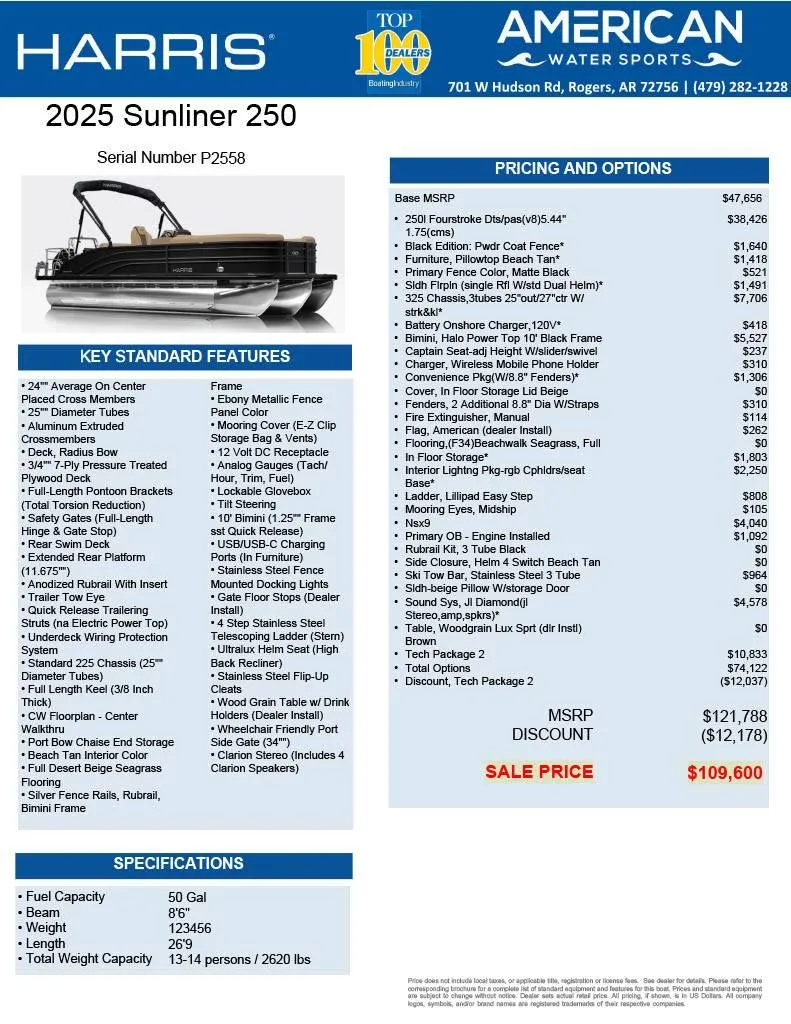 Slide: The Image of Harris Sunliner 250 2025 - 17