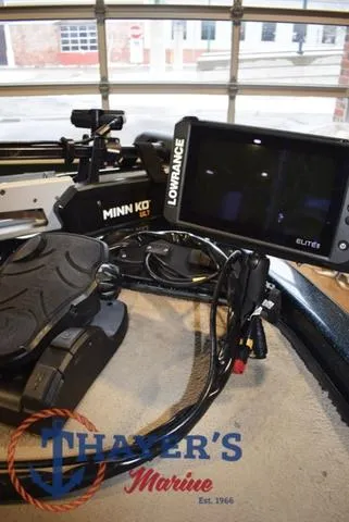 Slide: The Image of Ranger R83 2000 boat with Minn Kota trolling motor and Lowrance Elite fish finder. - 16