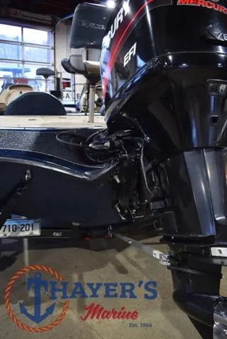 Slide: The Image of Ranger R83 2000 boat with Mercury EFI engine at Thayer's Marine showroom. - 40