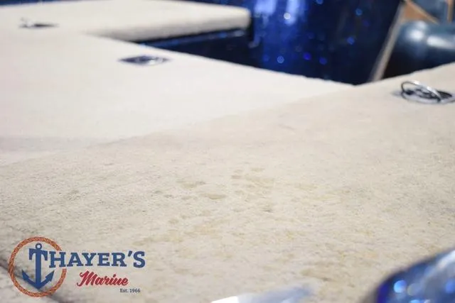 Slide: The Image of Thayer's Marine logo on Ranger R83 boat deck, 2000 model. - 47