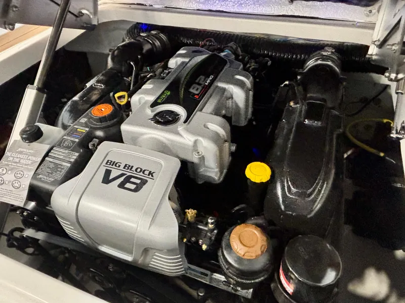 Slide: The Image of Engine compartment of 2025 Chaparral 307 SSX with Big Block V8 engine. - 12