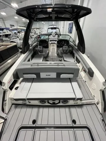 Slide: The Image of 2025 Chaparral 26 Surf boat interior with sleek design and modern features. - 3