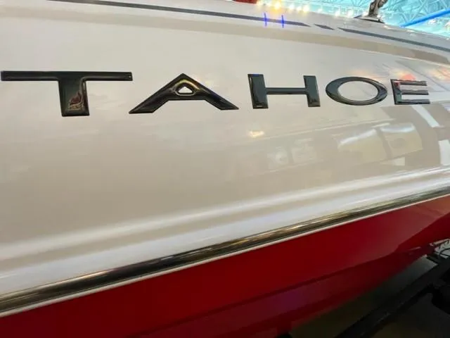 Slide: The Image of 2025 Tahoe T16 boat with sleek design and bold lettering. - 3