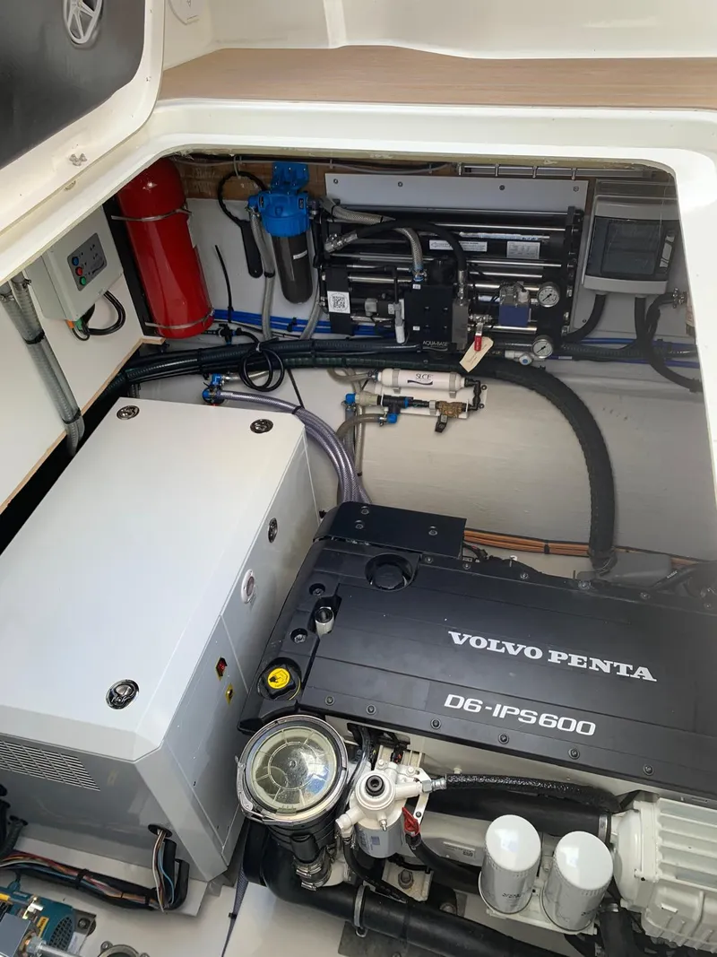 Slide: The Image of Engine room of 2024 Fountaine Pajot MY5 with Volvo Penta D6-IPS600 engine. - 13