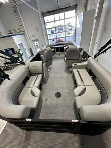 Slide: The Image of 2025 Bentley Pontoons 200 Navigator interior with spacious seating and modern design. - 5