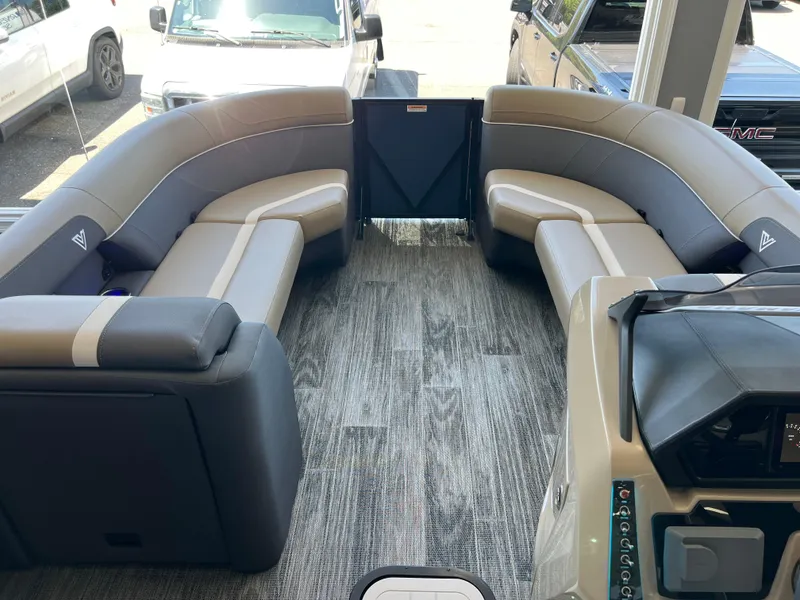 Slide: The Image of Interior of 2025 Viaggio Lago X-U boat with luxurious seating and modern design. - 30