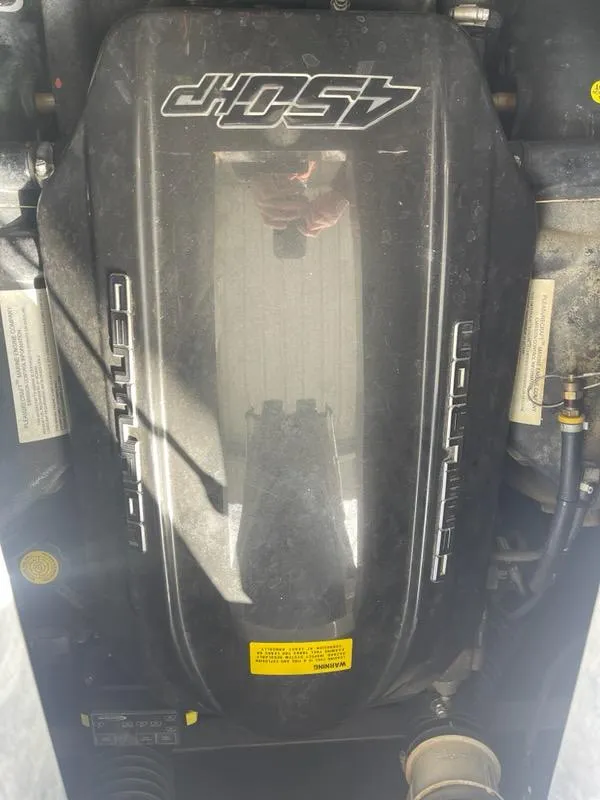 Slide: The Image of 2019 Centurion Fi25 engine, 450 HP, black cover with branding and components visible. - 26