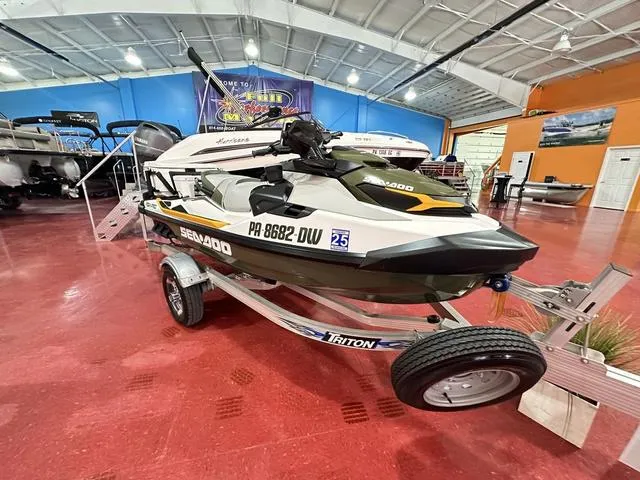 Slide: The Image of 2019 Sea-Doo Fish Pro™ Waverunner with IBR & Sound System on display in showroom. - 3
