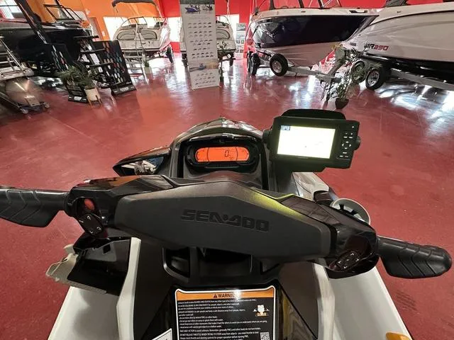 Slide: The Image of 2019 Sea-Doo Fish Pro™ Waverunner with IBR and sound system in showroom. - 7