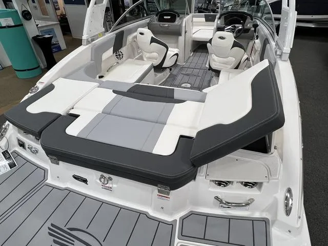 Slide: The Image of 2024 Chaparral 23 SSi boat interior with luxurious seating and modern design. - 6