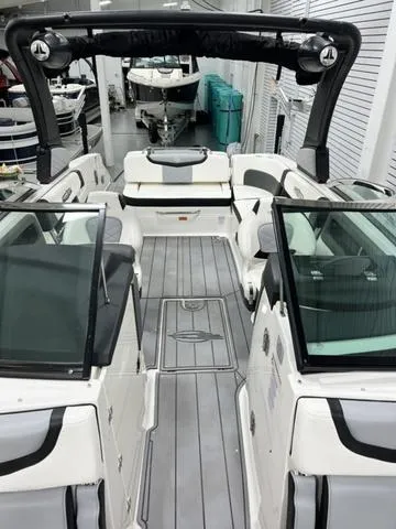 Slide: The Image of 2022 Chaparral 28 Surf boat interior with sleek design and modern features. - 10