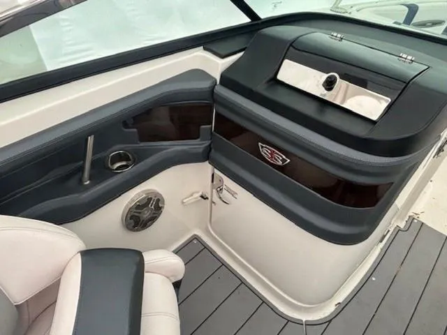 Slide: The Image of Interior of 2020 Chaparral 257 SSX boat, featuring sleek design and modern amenities. - 14