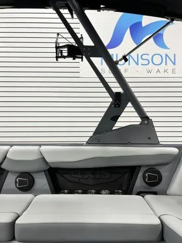 Slide: The Image of 2024 Axis Wake Research T250 interior with sleek seating and modern design. - 24