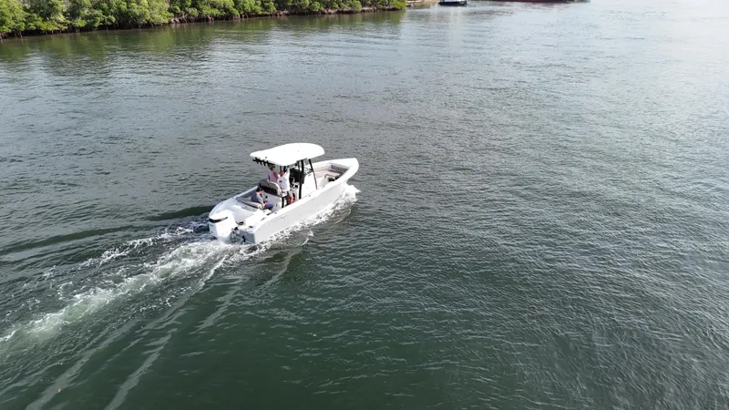 Slide: The Image of 2023 Sea Pro 239 Deluxe CC boat cruising on a calm river. - 9