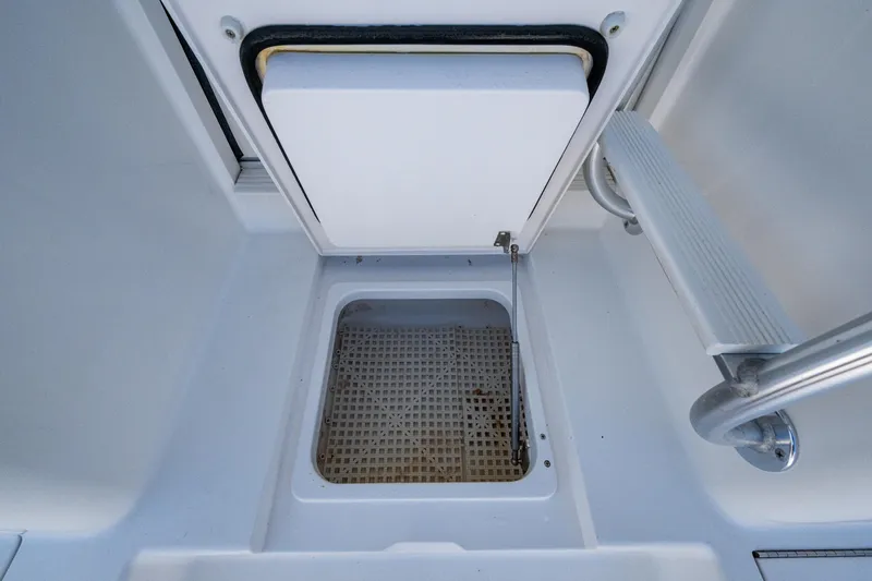 Slide: The Image of Hatch opening on a 2016 Viking 46 Convertible boat deck. - 46