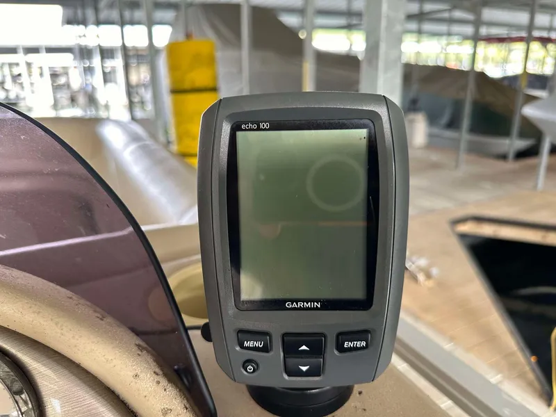 Slide: The Image of Garmin Echo 100 fishfinder on 2013 G3 SunCatcher V322 RC boat dashboard. - 15