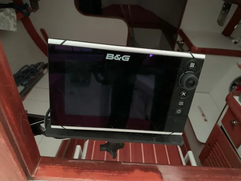 Slide: The Image of B&G marine display on 2003 Alerion Express 28 sailboat interior. - 32