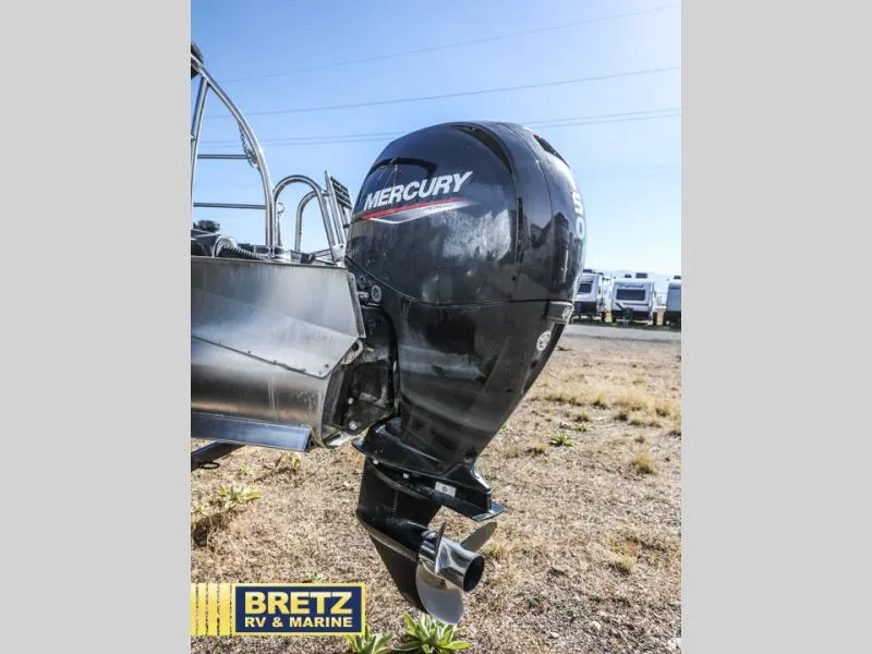 Slide: The Image of Mercury outboard motor on 2023 Aria 22UC boat at Bretz RV & Marine. - 5