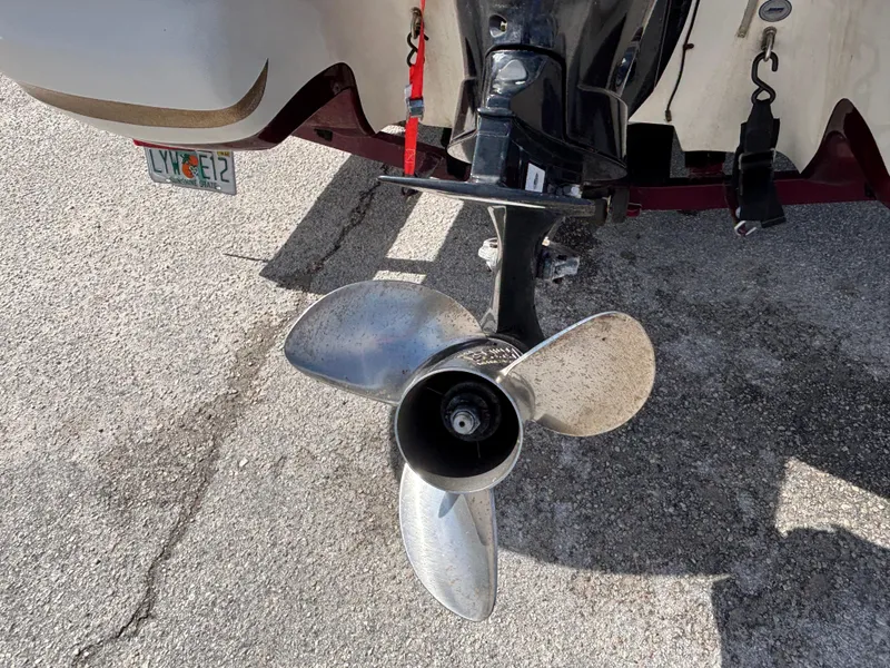 Slide: The Image of 2015 Nitro Z-7 Sport boat propeller on concrete surface. - 25