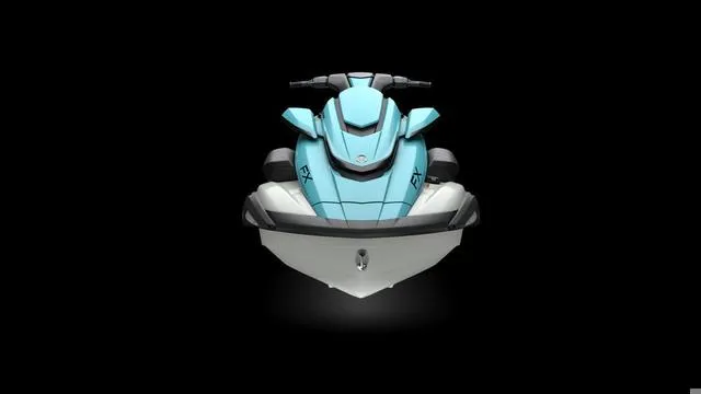 Slide: The Image of 2025 Yamaha Waverunners FX Cruiser HO, front view, sleek design, black background. - 7