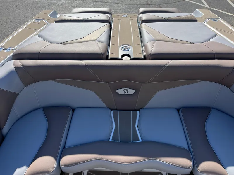 Slide: The Image of 2025 Centurion Fe25 boat interior with stylish seating and modern design. - 24