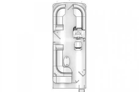 Slide: The Image of Floor plan of a 2017 South Bay 222CR pontoon boat, featuring seating and helm layout. - 3