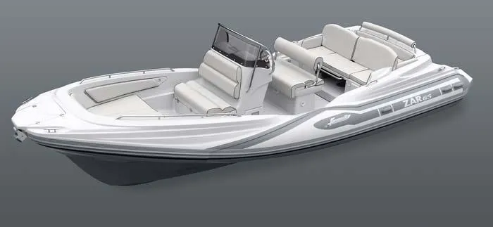 Slide: The Image of 2025 Zar Formenti 65 Suite boat with sleek design and comfortable seating. - 13