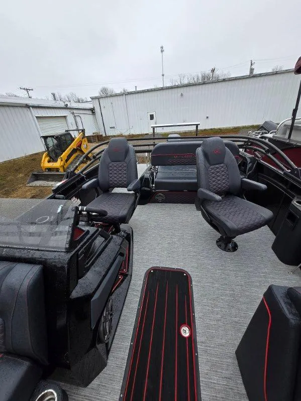 Slide: The Image of 2025 Qwest Splash Pad M-Class boat interior with seating and modern design. - 5