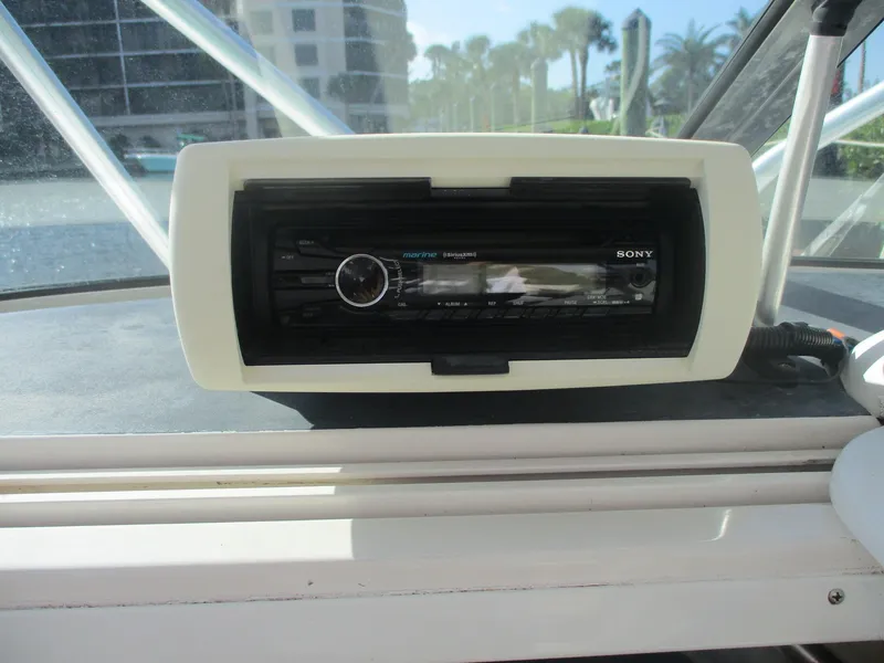 Slide: The Image of Sony stereo system on 1997 Pro-Line 251 WA boat dashboard. - 22