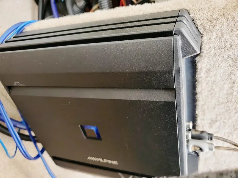 Slide: The Image of Alpine audio amplifier installed in a 2011 Crownline 230LS BR boat. - 27