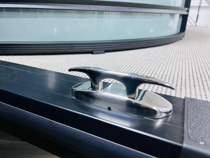 Slide: The Image of Sleek cleat on 2025 Harris Solstice 250 boat deck, showcasing modern design. - 17