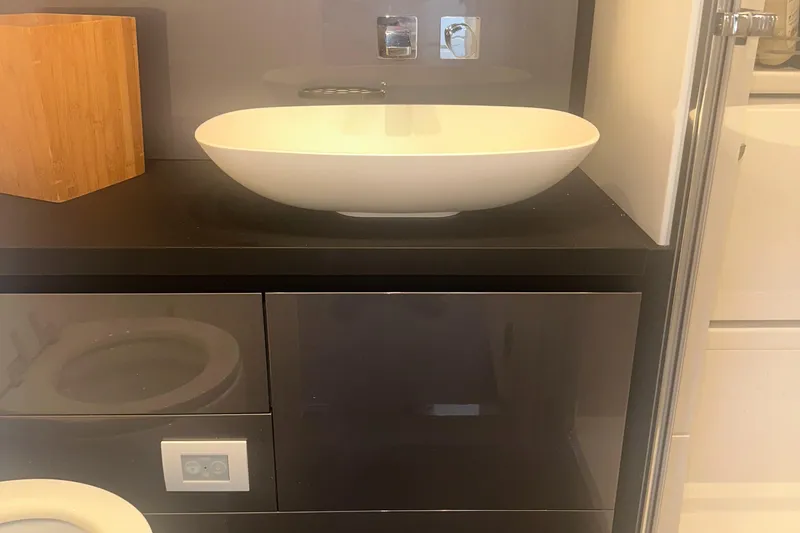 Slide: The Image of Modern bathroom sink on Azimut Verve 47 yacht, 2021 model. - 41