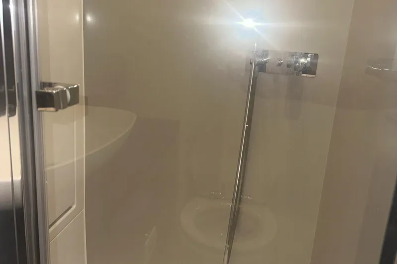 Slide: The Image of 2021 Azimut Verve 47 yacht bathroom with modern shower design. - 42