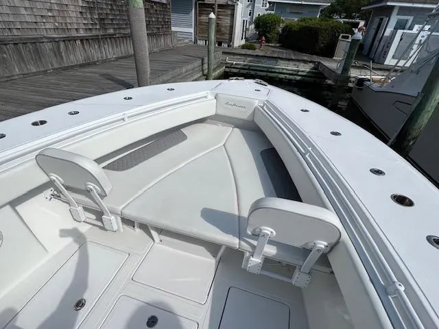 Slide: The Image of Dashboard of a 2020 SeaHunter 39 Tournament boat with advanced navigation displays. - 4