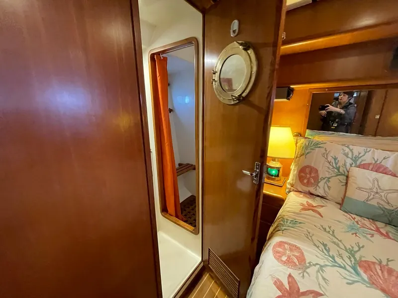 Slide: The Image of Cozy cabin interior of 2002 Transpacific Marine EAGLE 53 yacht with nautical decor. - 33