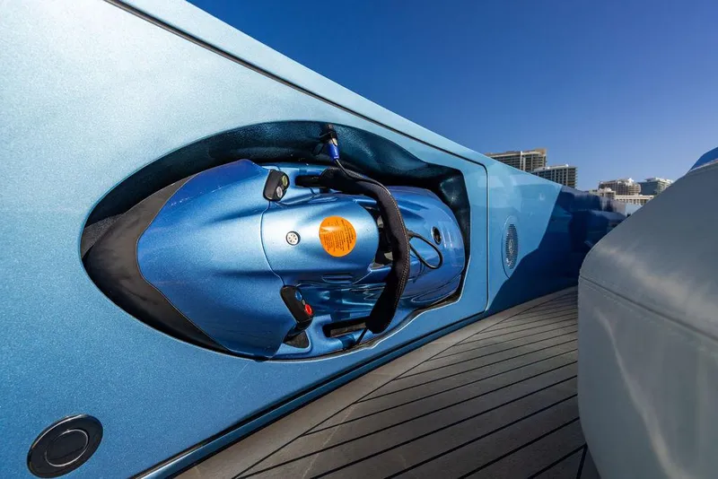Slide: The Image of 2022 Wajer 55 S yacht with integrated blue water scooter. - 22