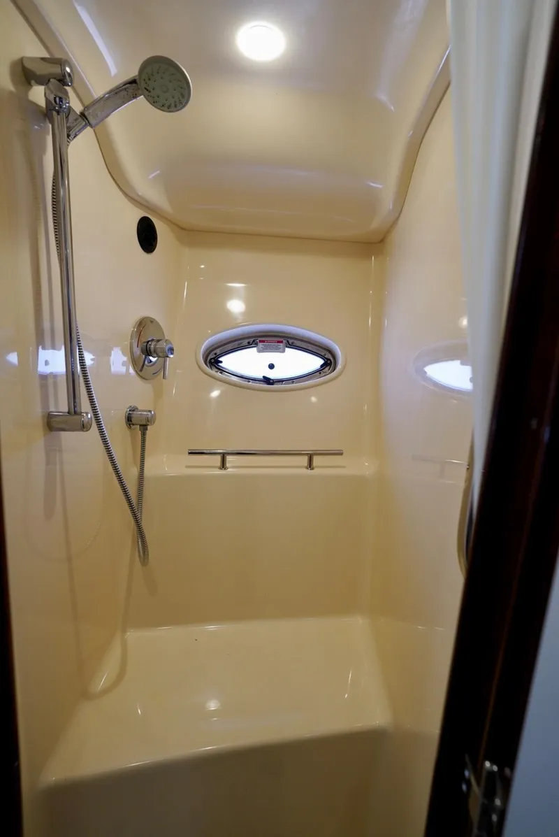Slide: The Image of Shower area in 2010 Sea Ray 390 Sundancer yacht with modern fixtures. - 24