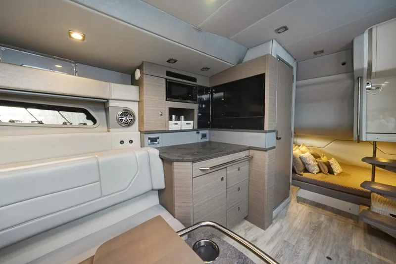 Slide: The Image of Interior of 2018 Formula 430 Super Sport Crossover, featuring modern design and comfortable seating. - 14