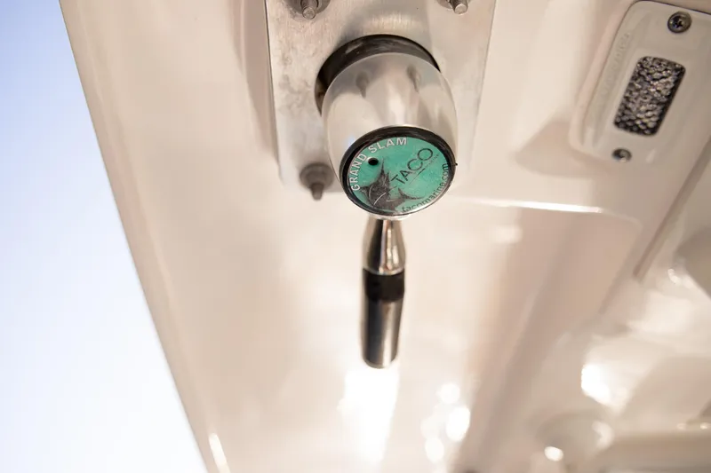 Slide: The Image of Close-up of a 2017 Everglades 253 Center Console boat detail. - 38