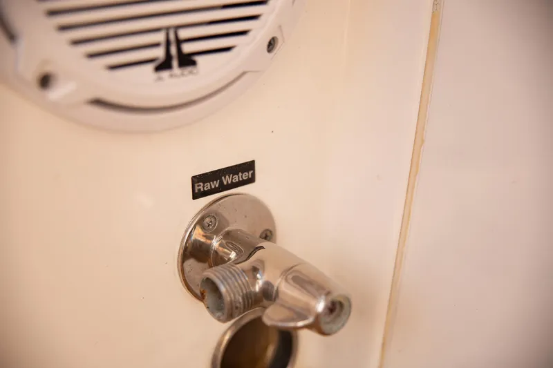 Slide: The Image of Raw water outlet on 2017 Everglades 253 Center Console boat. - 44