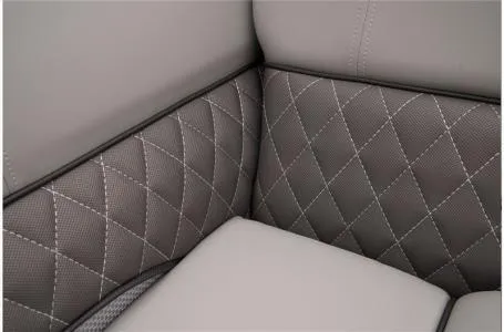 Slide: The Image of 2024 Ranger 223C interior with elegant diamond-stitched upholstery in gray tones. - 15
